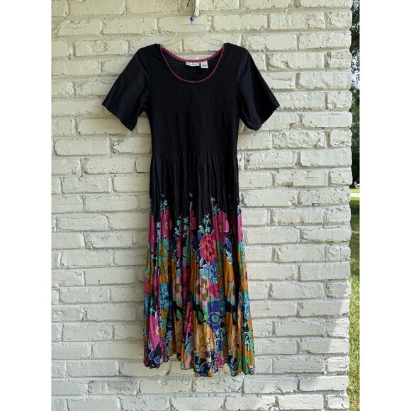 Draper's and Damons Petites Womens Dress Size Medium Crinkle Floral Flowy Boho - Picture 1 of 13